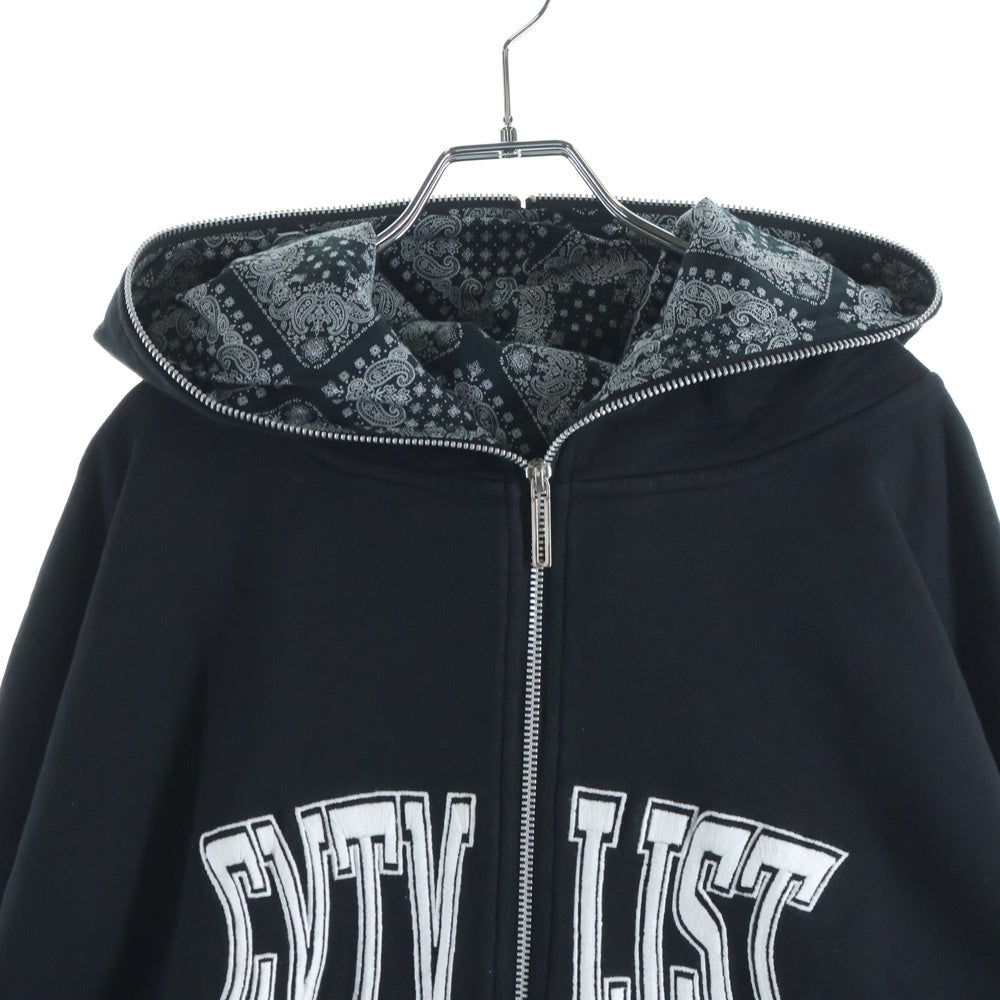 cvtvlist(カタリスト) ロゴ刺繍 Zip Hoodie フルジップパーカー ブラック 2501010301