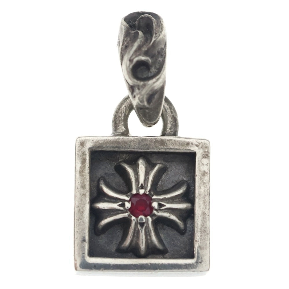 CHROME HEARTS(クロムハーツ) FRAMED CH PLUS 1RBY フレームドCHプラス 1ルビー ネックレストップ シルバー