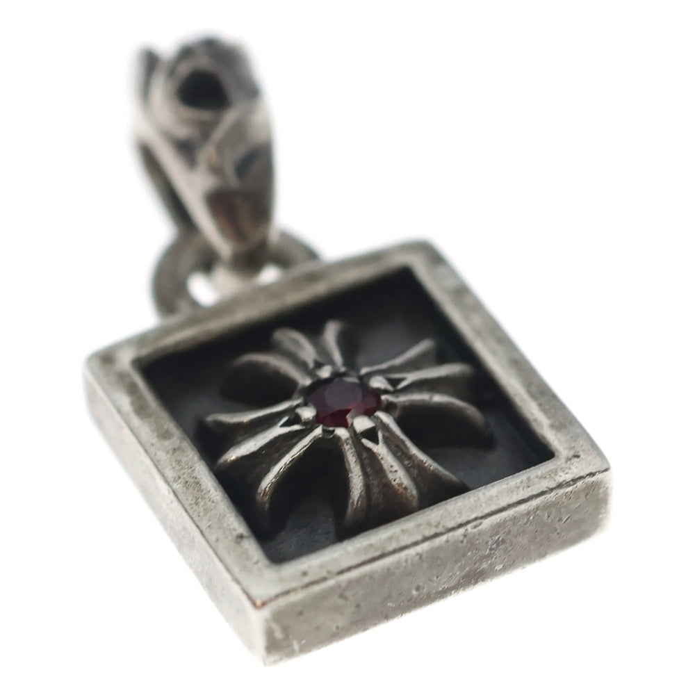 CHROME HEARTS(クロムハーツ) FRAMED CH PLUS 1RBY フレームドCHプラス 1ルビー ネックレストップ シルバー