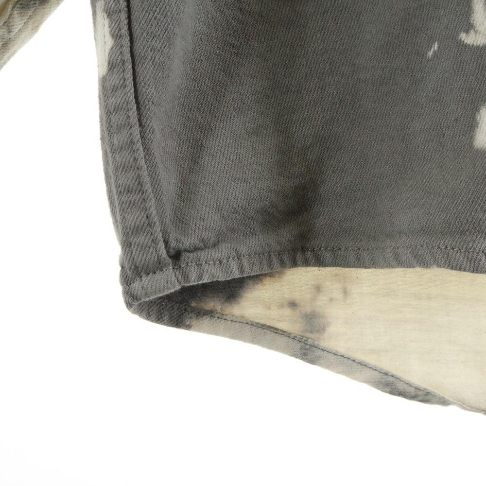 SUPREME(シュプリーム) 25SS Hooded Denim Shirt Bleached ブリーチ加工 デニムフーディーシャツ グレー