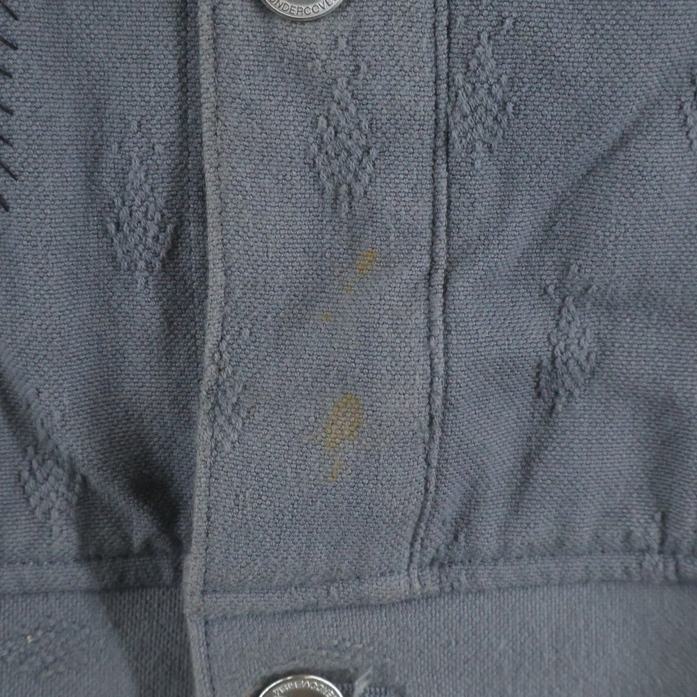 UNDERCOVER(アンダーカバー) 03SS scab期 袖切替デニムジャケット 刺繍ジャケット グレー/ブラウン U243