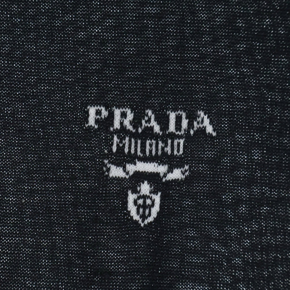PRADA(プラダ) ニット切替ポロ 半袖シャツ ワンピース レディース ブラック P3B06M S201 10FT