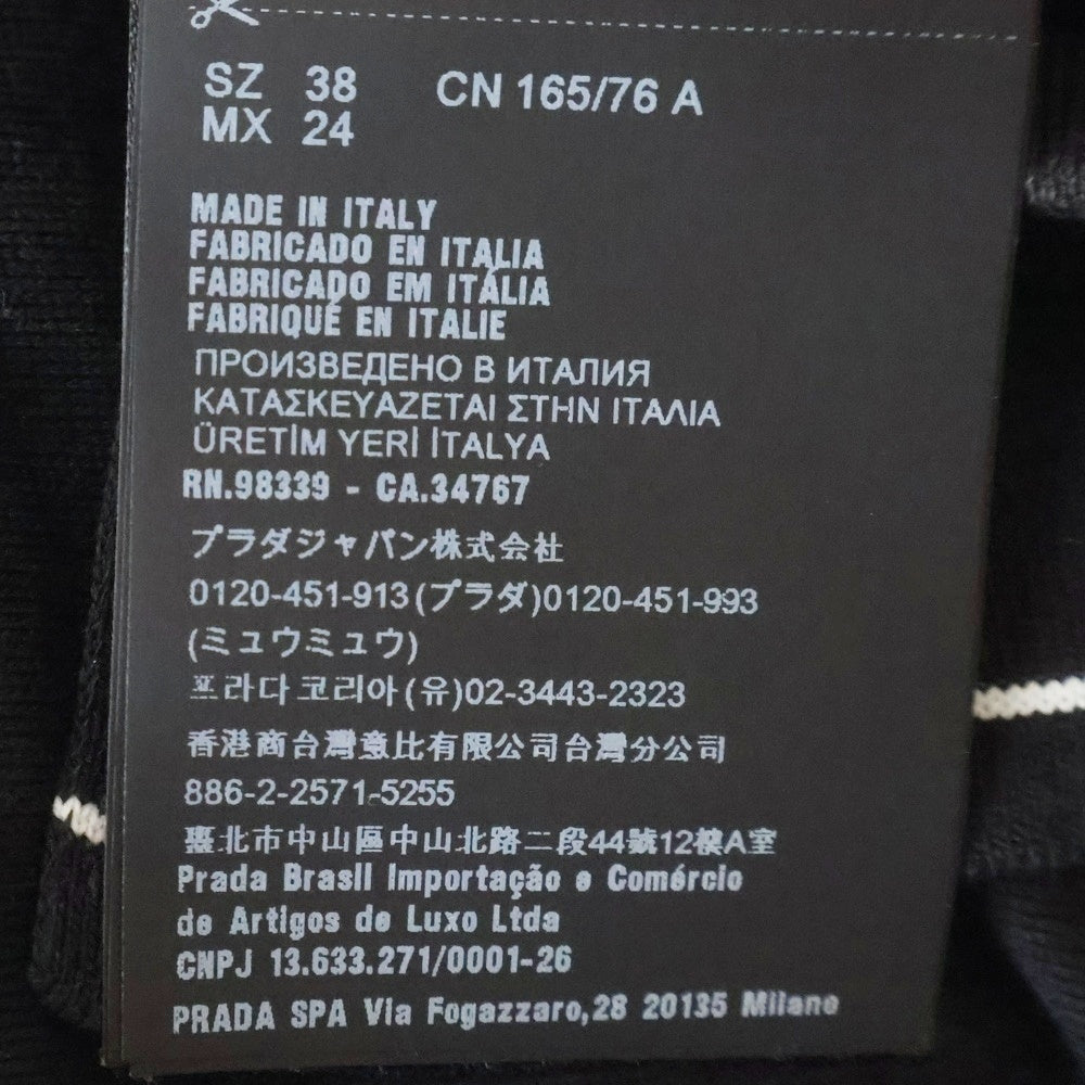 PRADA(プラダ) ニット切替ポロ 半袖シャツ ワンピース レディース ブラック P3B06M S201 10FT