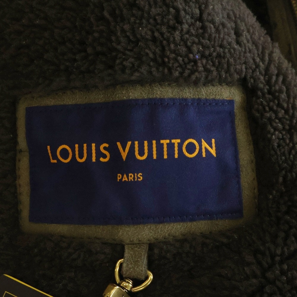LOUIS VUITTON(ルイヴィトン) 22SS LVSEモノグラム エンボスモノグラム シアリングジャケット レザージャケット カーキ RM221Q