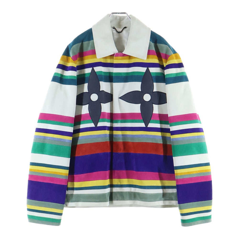 LOUIS VUITTON(ルイヴィトン) 21SS NUBUCK LEATHER INTARSIA ADMIRAL JACKET VIRGIL ABLOH ヴァージル・アブロー期 ヌバック レザー インターシャ アドミラルジャケット レザージャケット