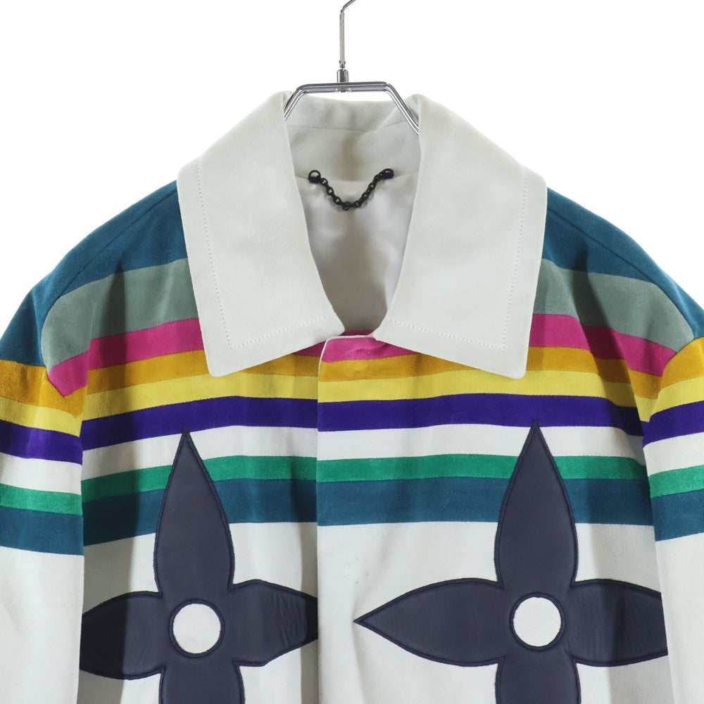 LOUIS VUITTON(ルイヴィトン) 21SS NUBUCK LEATHER INTARSIA ADMIRAL JACKET VIRGIL ABLOH ヴァージル・アブロー期 ヌバック レザー インターシャ アドミラルジャケット レザージャケット