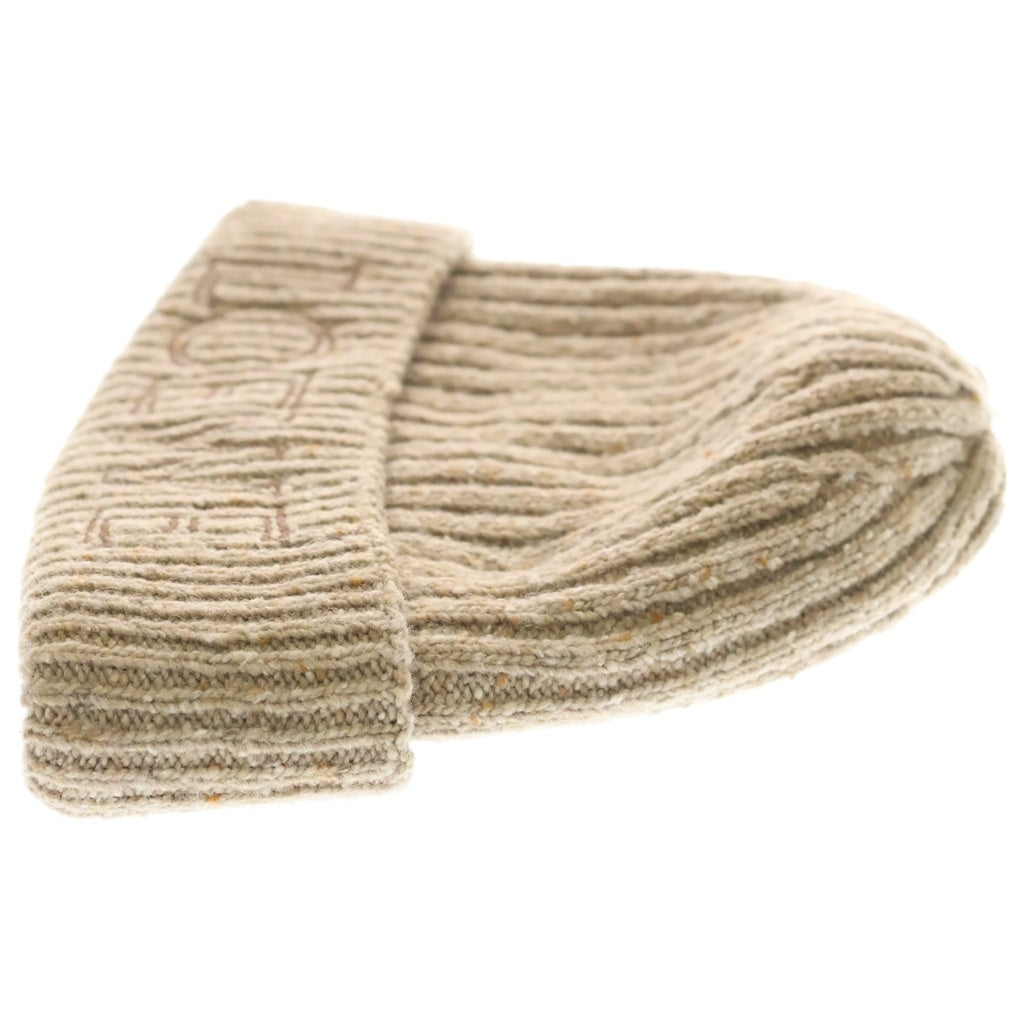 LOEWE(ロエベ) 23AW KNIT BEANIE ロゴ刺繍 ニットビーニー 帽子 ベージュ
