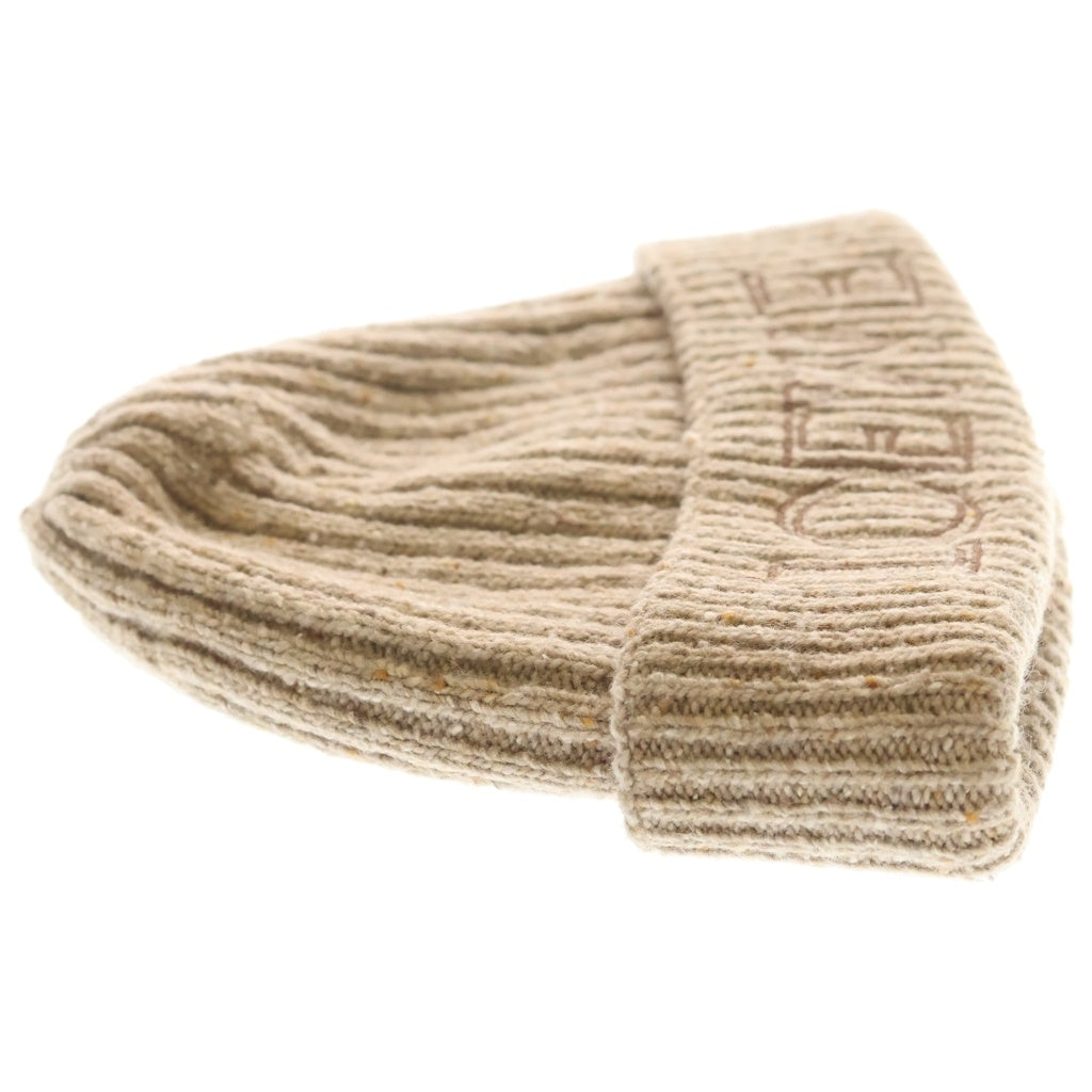 LOEWE(ロエベ) 23AW KNIT BEANIE ロゴ刺繍 ニットビーニー 帽子 ベージュ