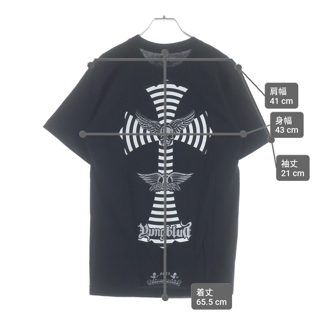 CHROME HEARTS(クロムハーツ) ×エアロスミス 青山限定 FOTI プリント 半袖Tシャツ カットソー ブラック