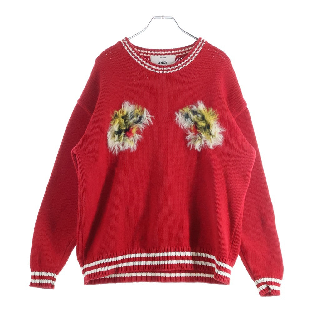 amok(アモク) Tiger Knit タイガーニット レッド 241031
