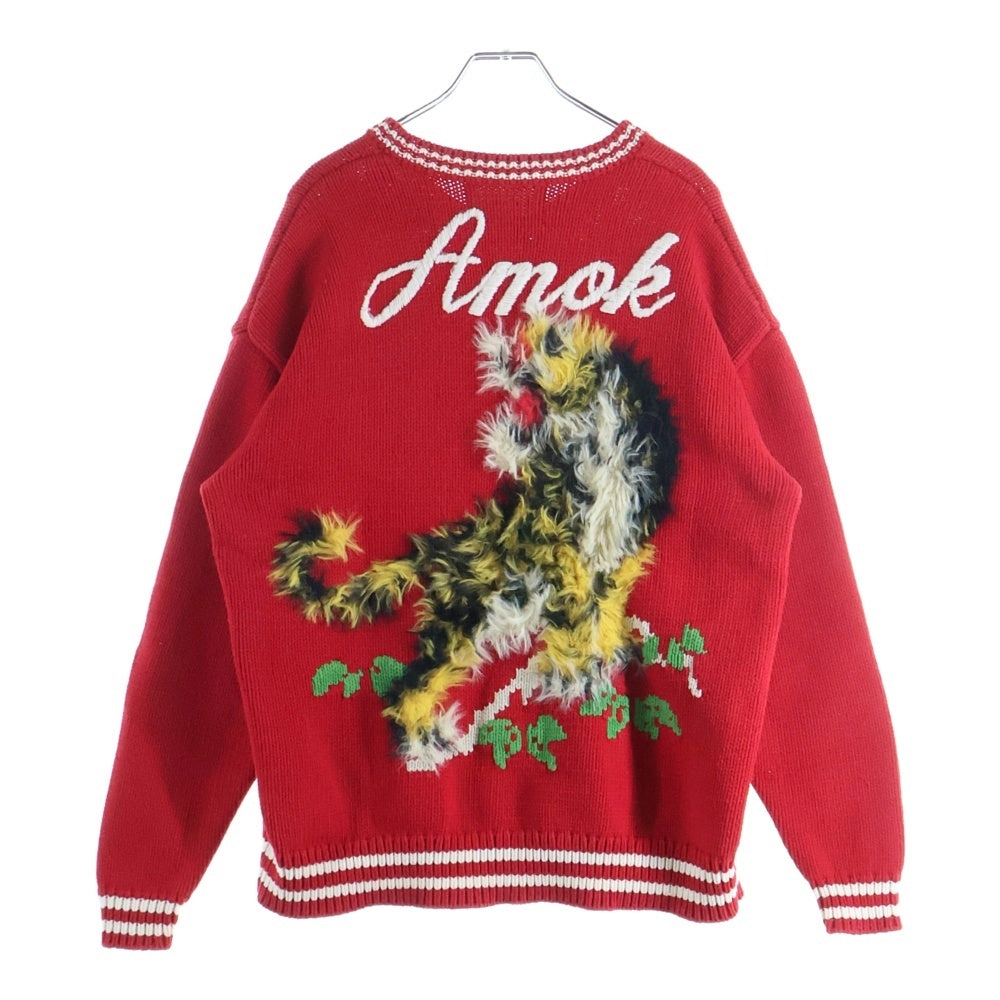 amok(アモク) Tiger Knit タイガーニット レッド 241031