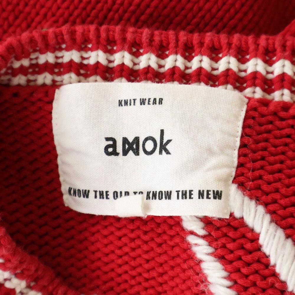 amok(アモク) Tiger Knit タイガーニット レッド 241031