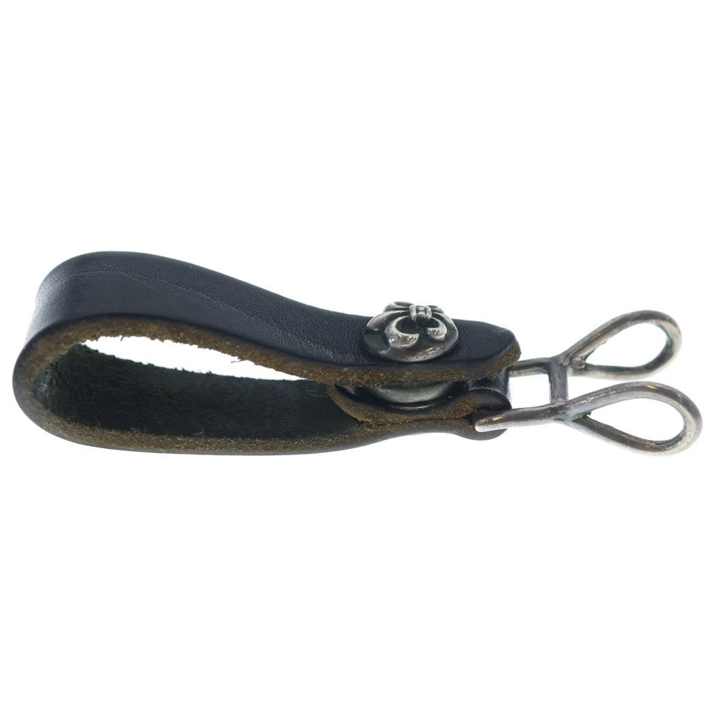 CHROME HEARTS(クロムハーツ) BELT LOOP BSフレアボタンレザーベルトループ シルバー/ブラック BCA401