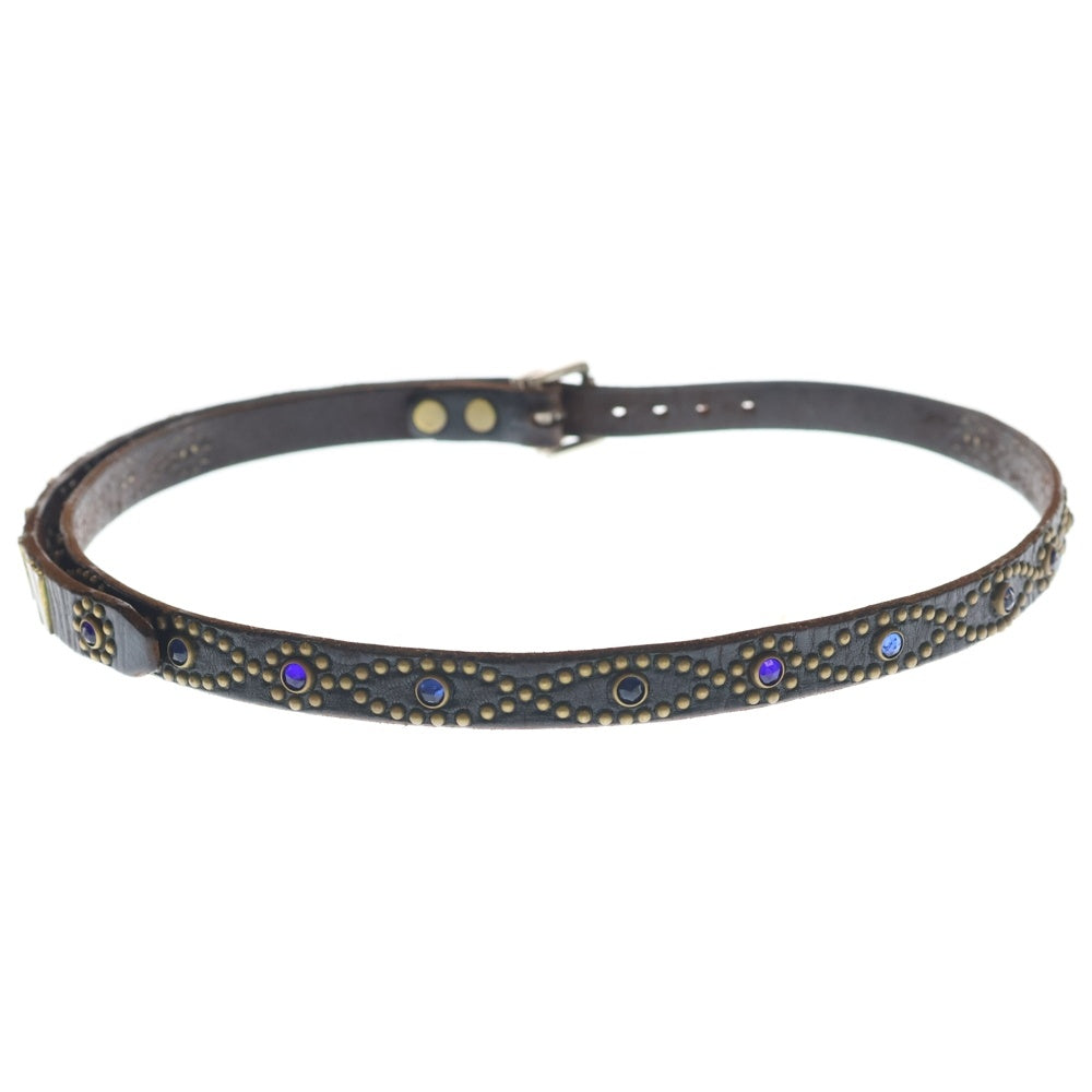 TENDERLOIN(テンダーロイン) ×HTC×PORTER T-STUD BELT エイチーシー ポーター スタッズ ナロー レザー ベルト ブラウン