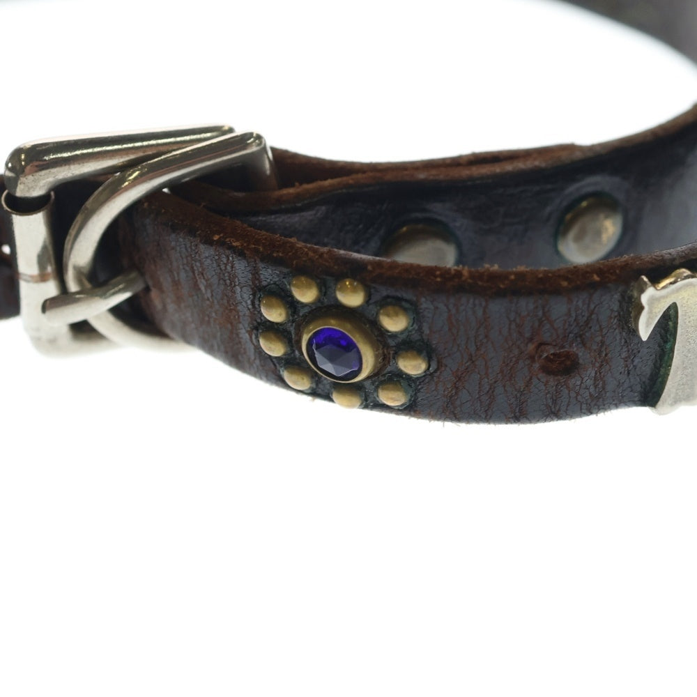TENDERLOIN(テンダーロイン) ×HTC×PORTER T-STUD BELT エイチーシー ポーター スタッズ ナロー レザー ベルト ブラウン