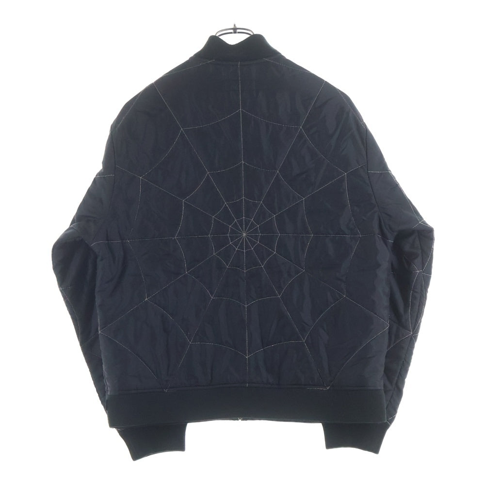 SUPREME(シュプリーム) 19AW Spider Web Quilted Work Jacket スパイダーウェブキルテッドワークジャケット キルティングナイロン中綿ボンバージャケット ブルゾン ブラック