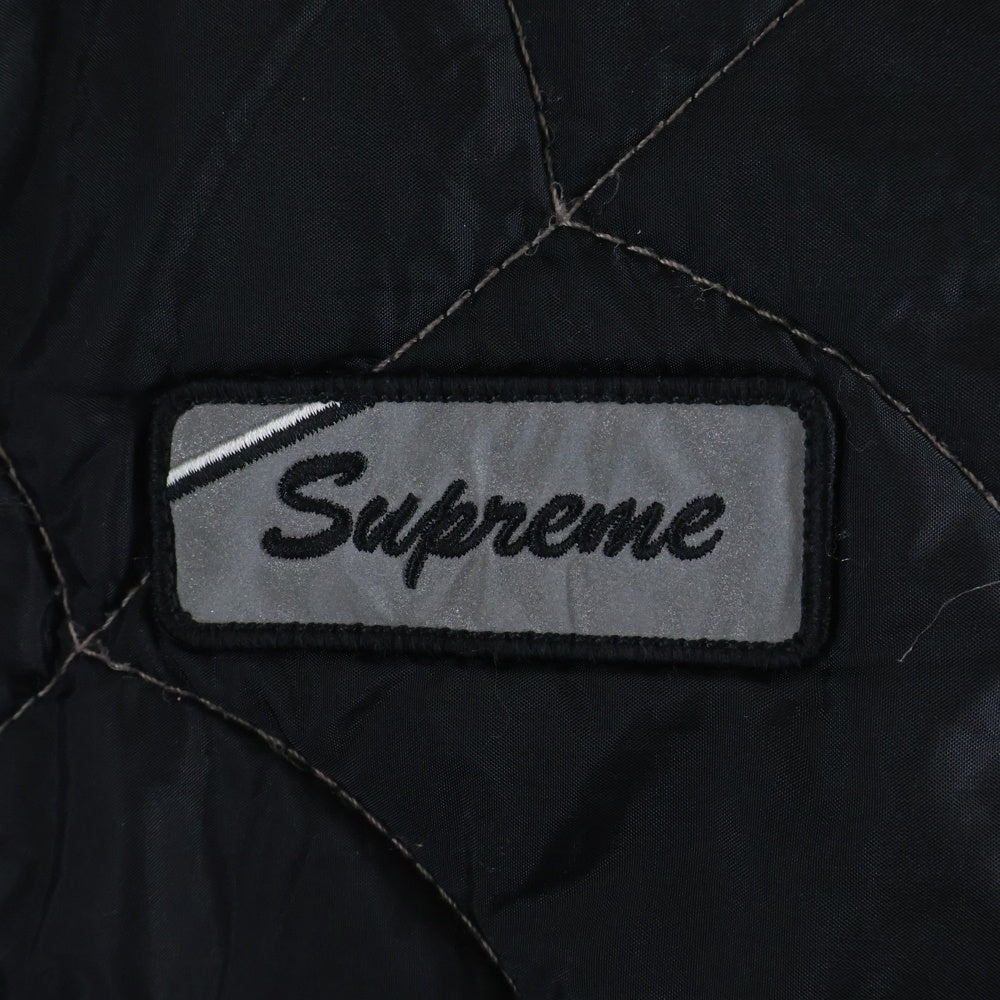 SUPREME(シュプリーム) 19AW Spider Web Quilted Work Jacket スパイダーウェブキルテッドワークジャケット キルティングナイロン中綿ボンバージャケット ブルゾン ブラック
