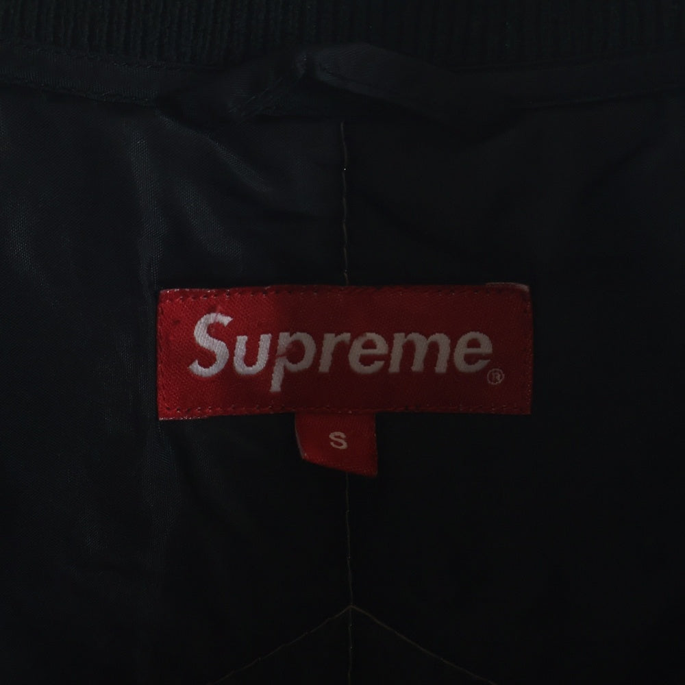 SUPREME(シュプリーム) 19AW Spider Web Quilted Work Jacket スパイダーウェブキルテッドワークジャケット キルティングナイロン中綿ボンバージャケット ブルゾン ブラック