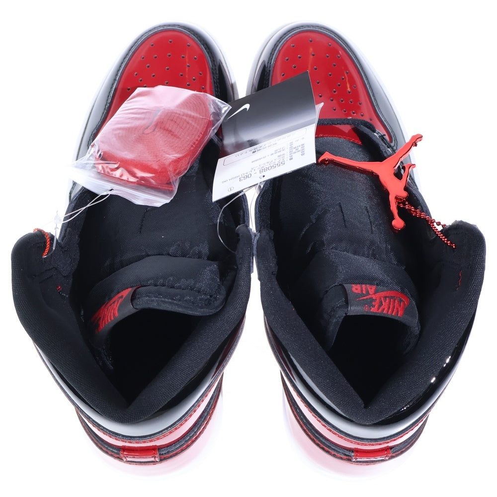 NIKE(ナイキ) AIR JORDAN 1 RETRO HIGH OG PATENT BRED エアジョーダン 1 レトロ パテントブレッド ハイカットスニーカー ブラック/レッド US8.5/26.5cm 555088-063