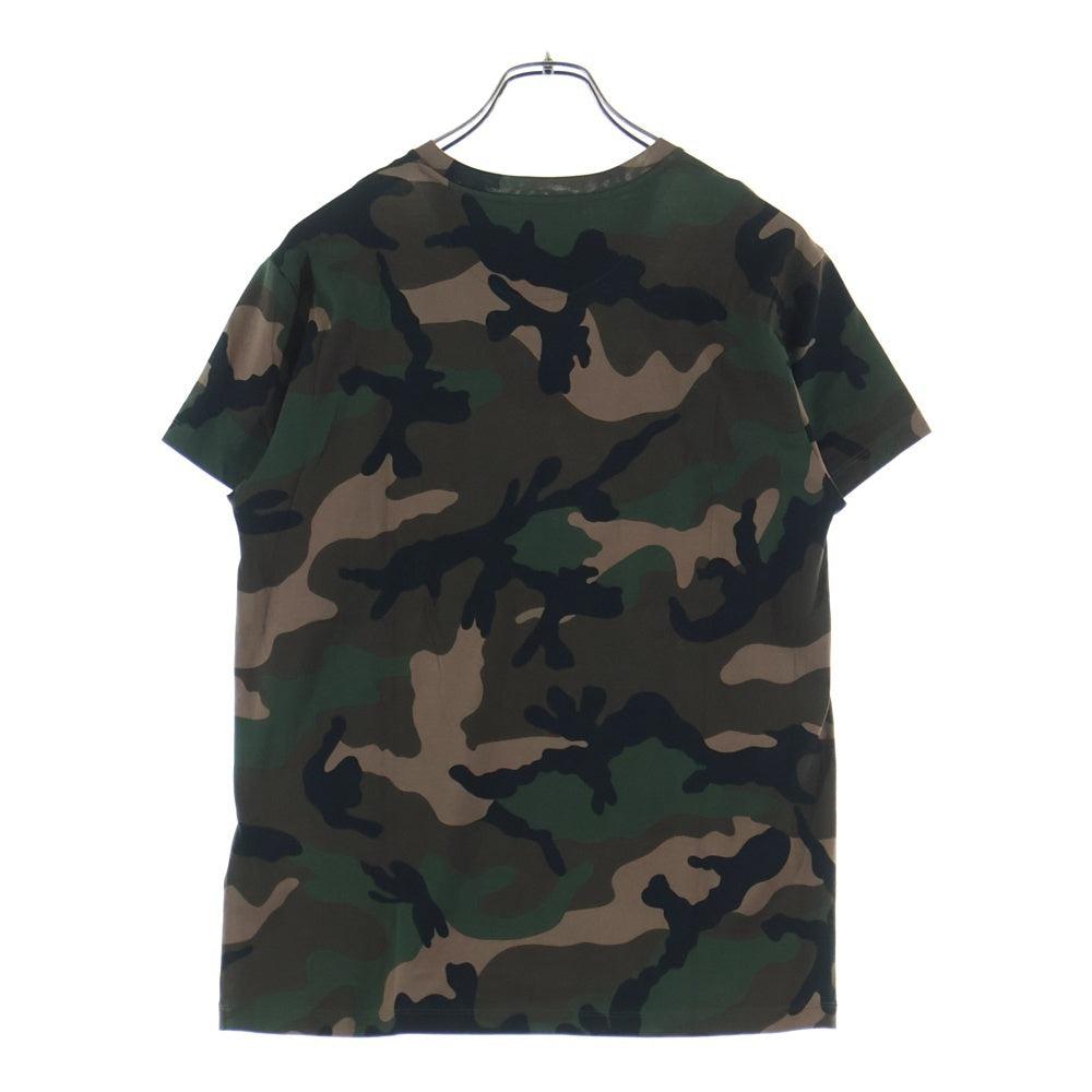 VALENTINO(ヴァレンティノ) カモ柄フロントグラフィック半袖Tシャツ カットソー ブラウン RV3MG01LSEG