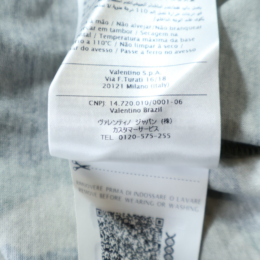 VALENTINO(ヴァレンティノ) カモ柄フロントグラフィック半袖Tシャツ カットソー ブラウン RV3MG01LSEG