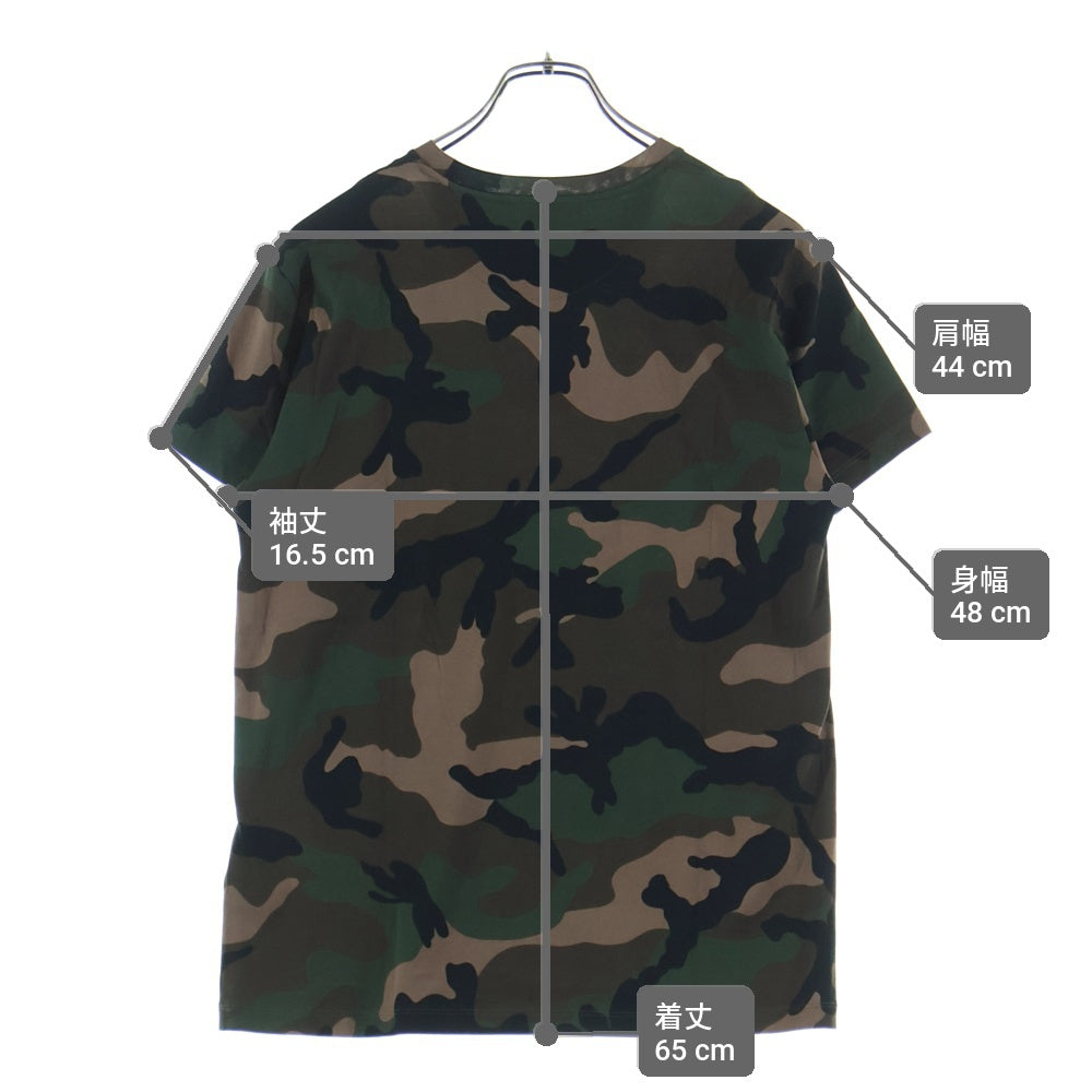 VALENTINO(ヴァレンティノ) カモ柄フロントグラフィック半袖Tシャツ カットソー ブラウン RV3MG01LSEG