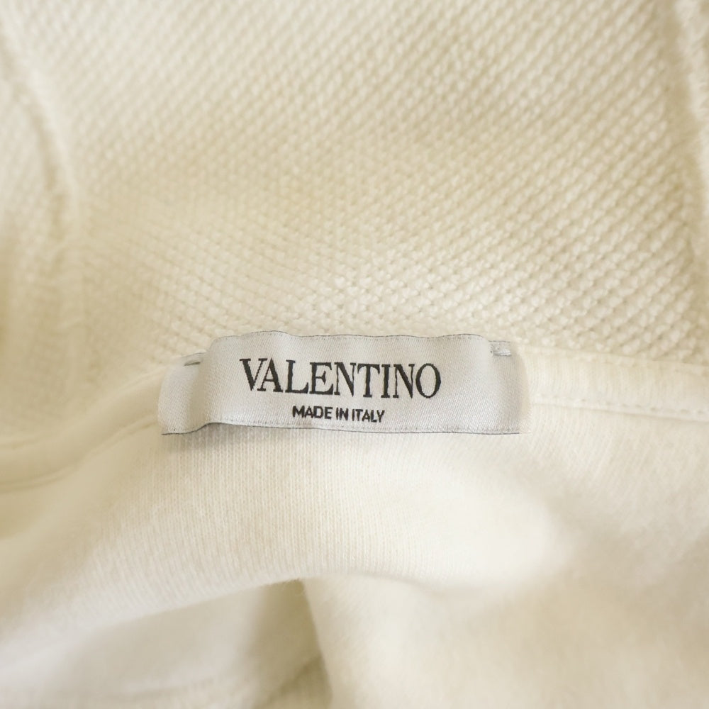 VALENTINO(ヴァレンティノ) VLTN Zip Hoodie フロントロゴプリントジップパーカー フーディー ホワイト QV0MF12L592