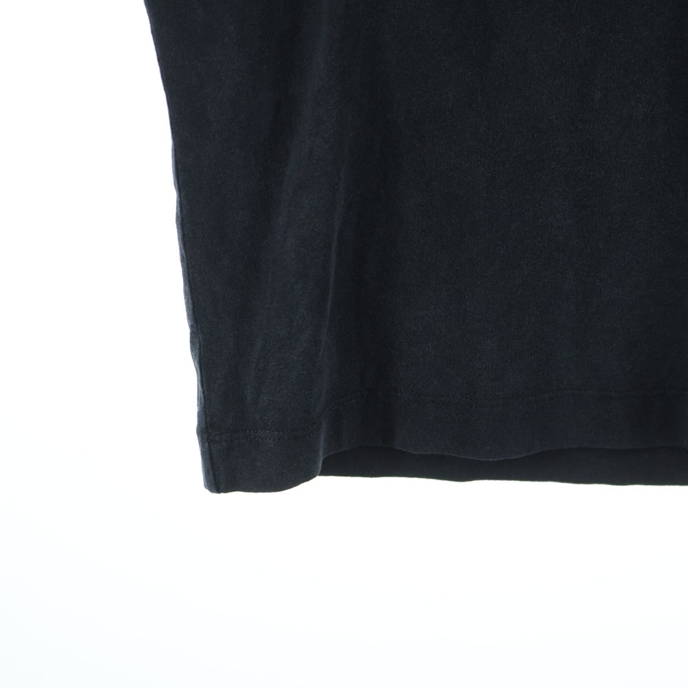 OFF-WHITE(オフホワイト) ヴィンテージ加工 グラフィック刺繍 クルーネック半袖Tシャツ カットソー ブラック OMAA027F19185004