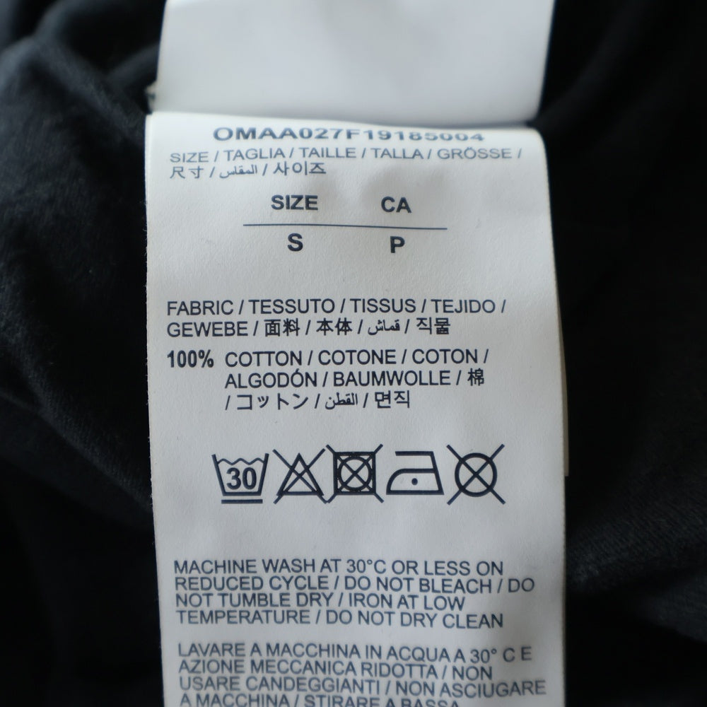 OFF-WHITE(オフホワイト) ヴィンテージ加工 グラフィック刺繍 クルーネック半袖Tシャツ カットソー ブラック OMAA027F19185004