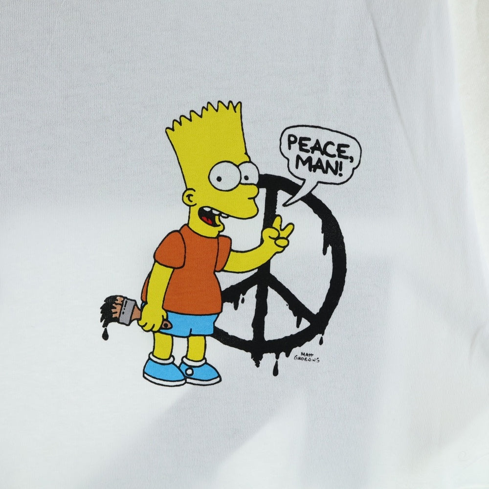 OFF-WHITE(オフホワイト) ×Simpsons シンプソンズ プリント クルーネック 半袖Tシャツ カットソー ホワイト OMAA027S19185034