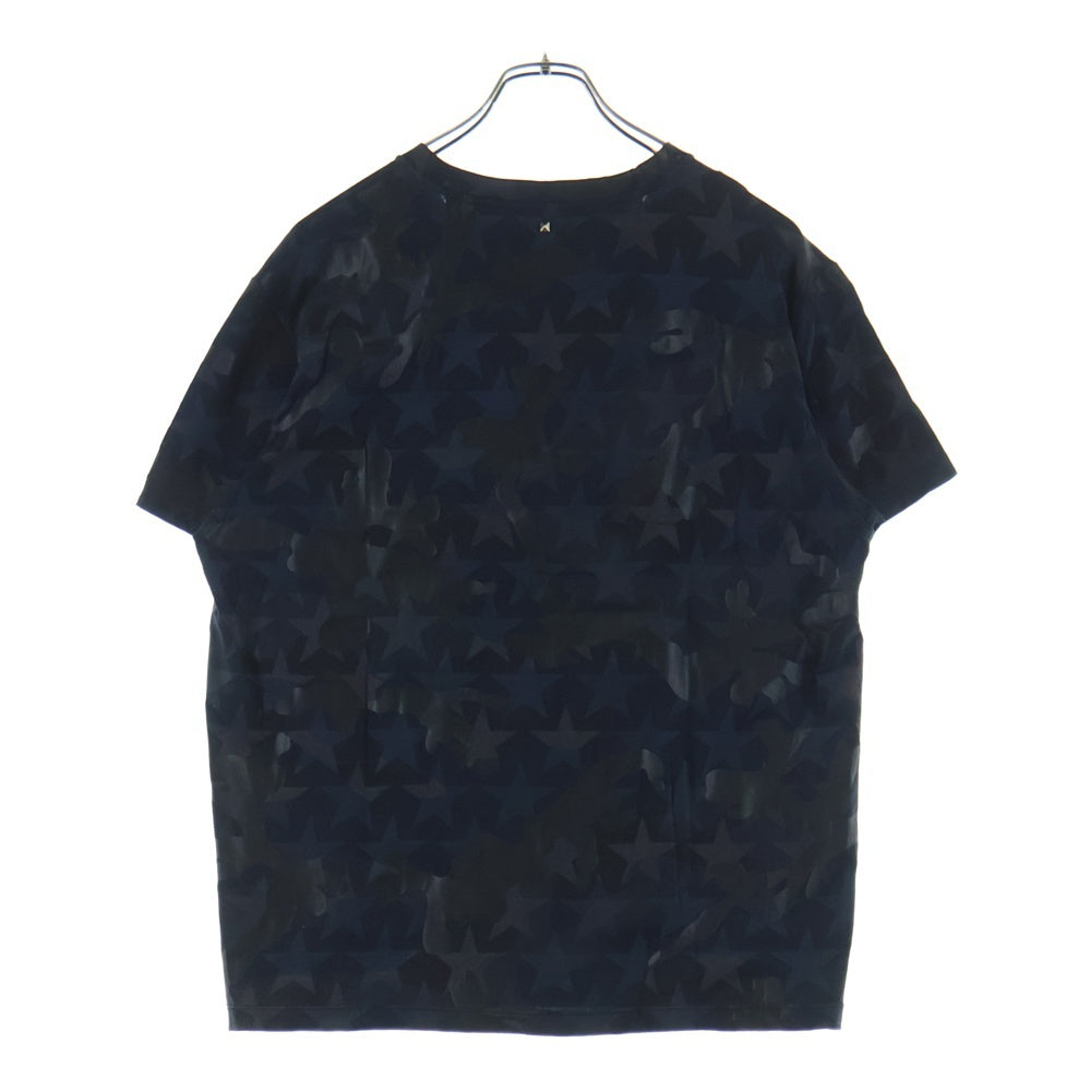 VALENTINO(ヴァレンティノ) カモフラ 迷彩スターパッチ付き半袖Tシャツ カットソー ダークブルー LV3MG06Q3Q0