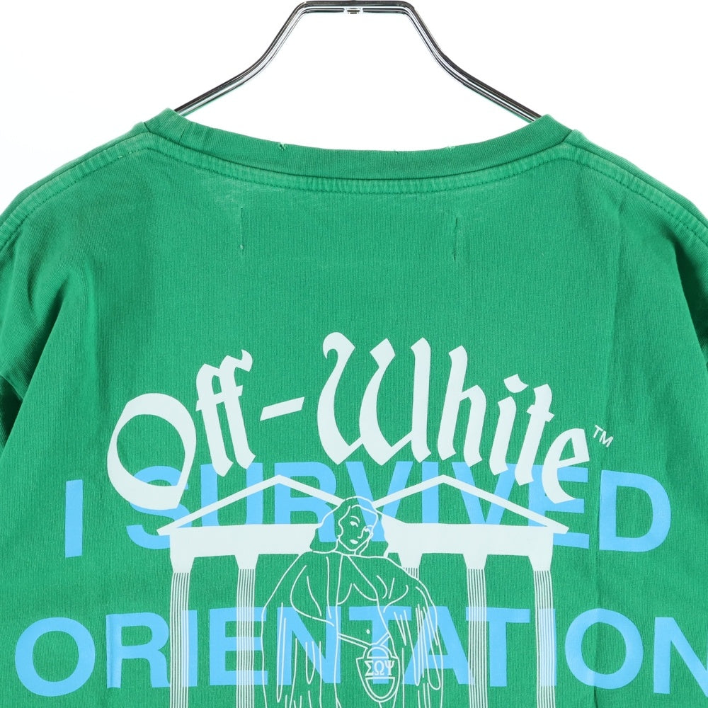 OFF-WHITE(オフホワイト) 19SS バックプリント半袖Tシャツ カットソー グリーン OMAA027R19185025