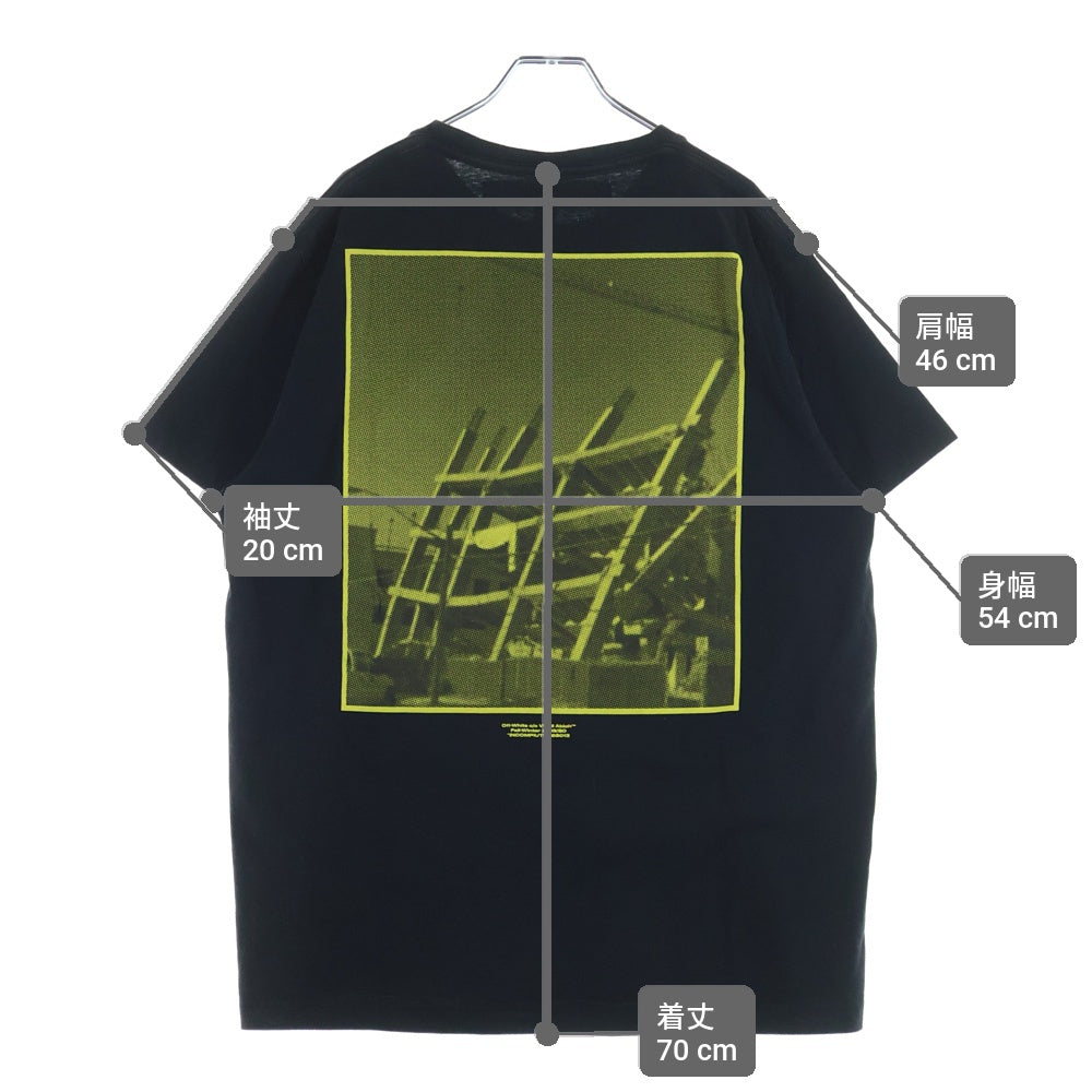 OFF-WHITE(オフホワイト) 19AW HALFTONE OVER TEE グラフィック半袖Tシャツ カットソー ブラック OMAA038E19185008