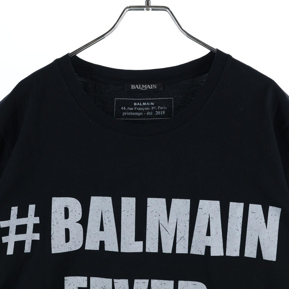 BALMAIN(バルマン) #BALMAIN グラフィックロゴ半袖Tシャツ カットソー ブラック S8H86011159