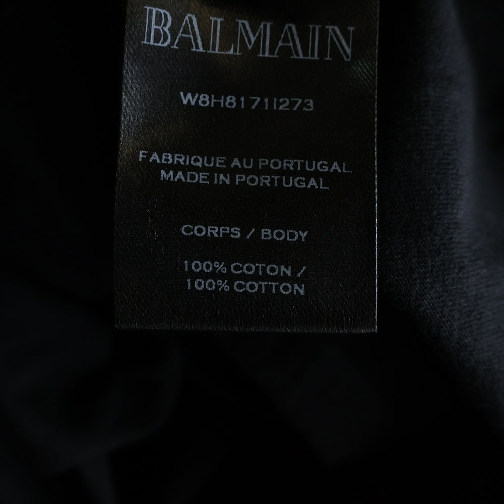 BALMAIN(バルマン) ロゴストライプ ラグランベースボール 半袖Tシャツ カットソー ブラック W8H8171I273