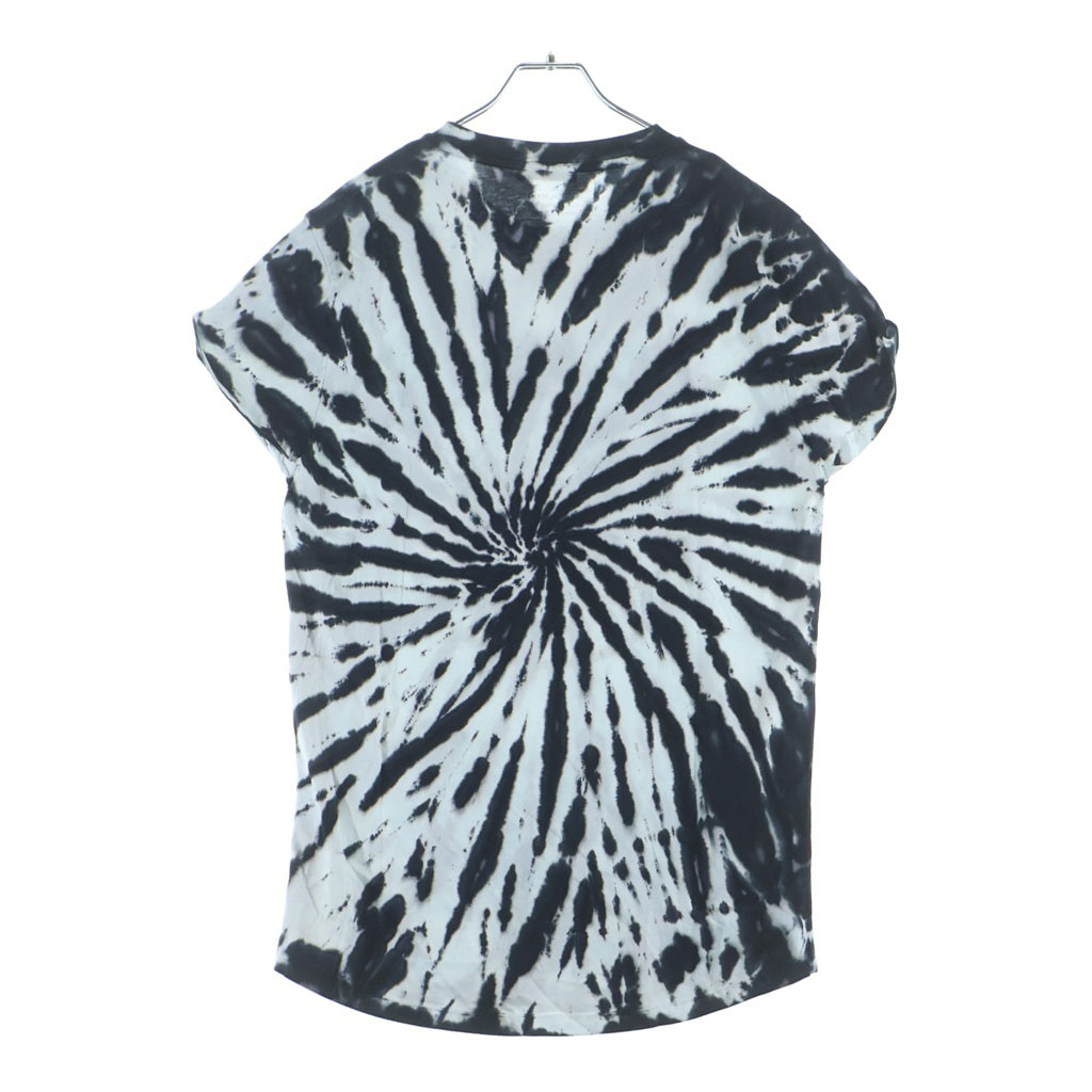 BALMAIN(バルマン) タイダイ柄 エンブレム刺繍半袖Tシャツ カットソー ホワイト/ブラック S8H8106J146