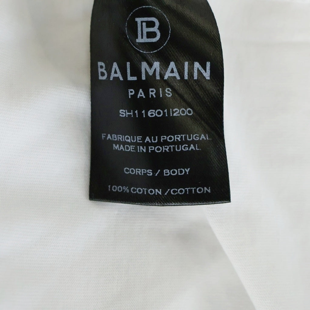 BALMAIN(バルマン) 21AW ロゴプリント半袖Tシャツ カットソー ホワイト SH11601I200