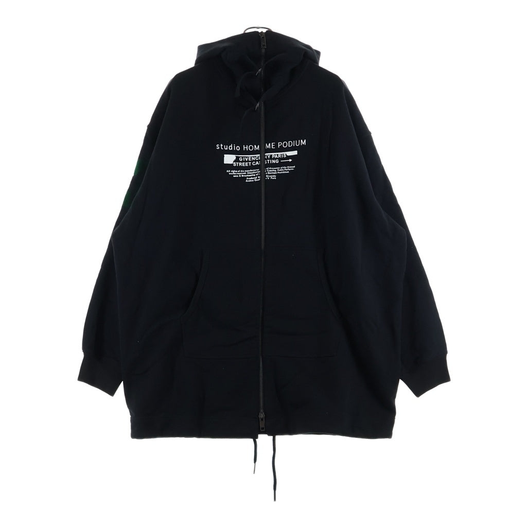 GIVENCHY(ジバンシィ) フロントロゴプリントジップアップパーカー フーディー ブラック BMJ03V30FM