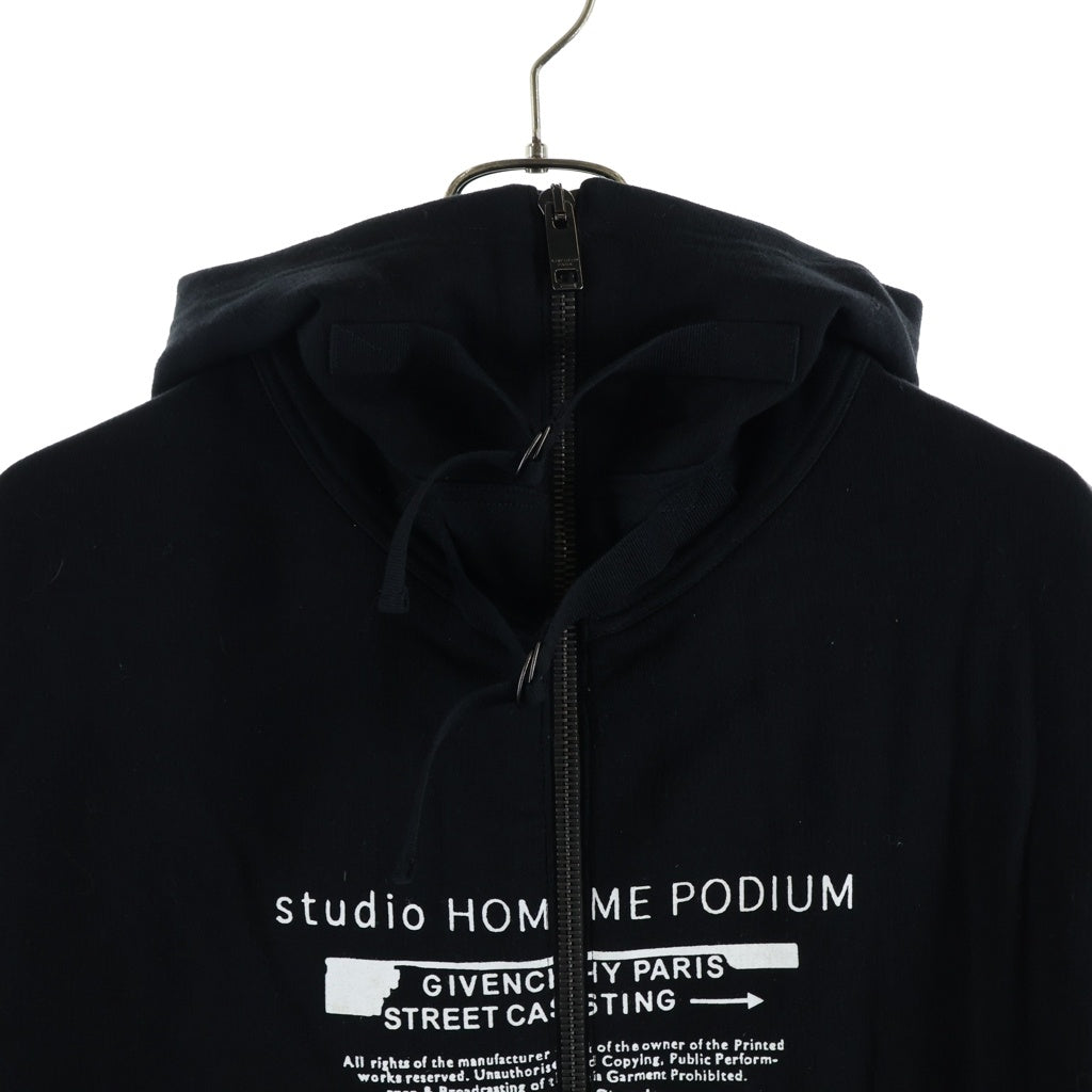 GIVENCHY(ジバンシィ) フロントロゴプリントジップアップパーカー フーディー ブラック BMJ03V30FM