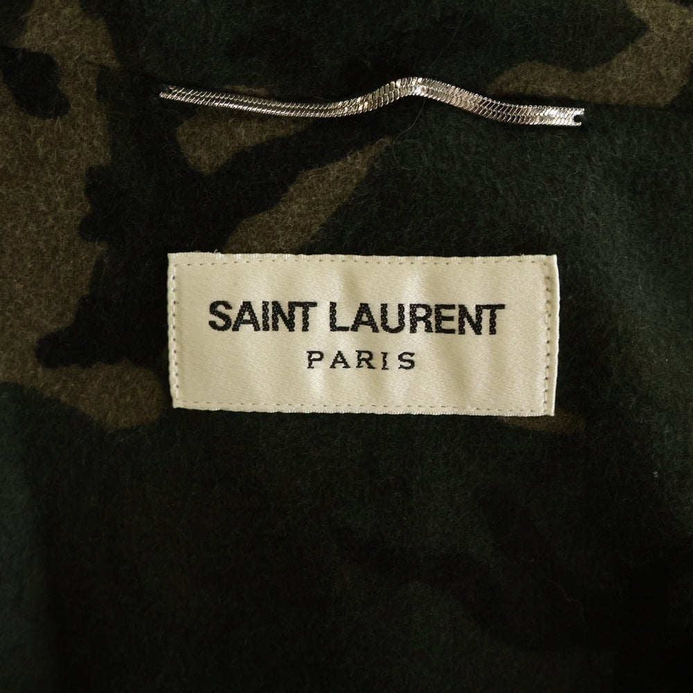 SAINT LAURENT PARIS(サンローランパリ) 19SS ナイロンジップアップブルゾン 裏地カモ柄ジップジャケット ブラック 582617
