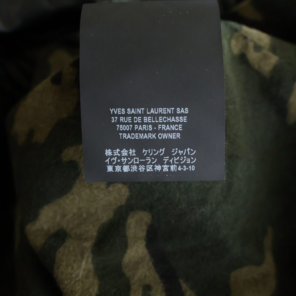 SAINT LAURENT PARIS(サンローランパリ) 19SS ナイロンジップアップブルゾン 裏地カモ柄ジップジャケット ブラック 582617