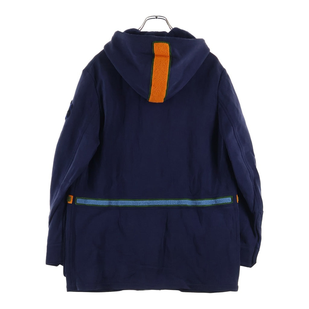 FENDI(フェンディ) MULTI PATCH BLOUSON HOODED JACKET マルチパッチ付き フード付きジャケット コート ネイビー FW0852