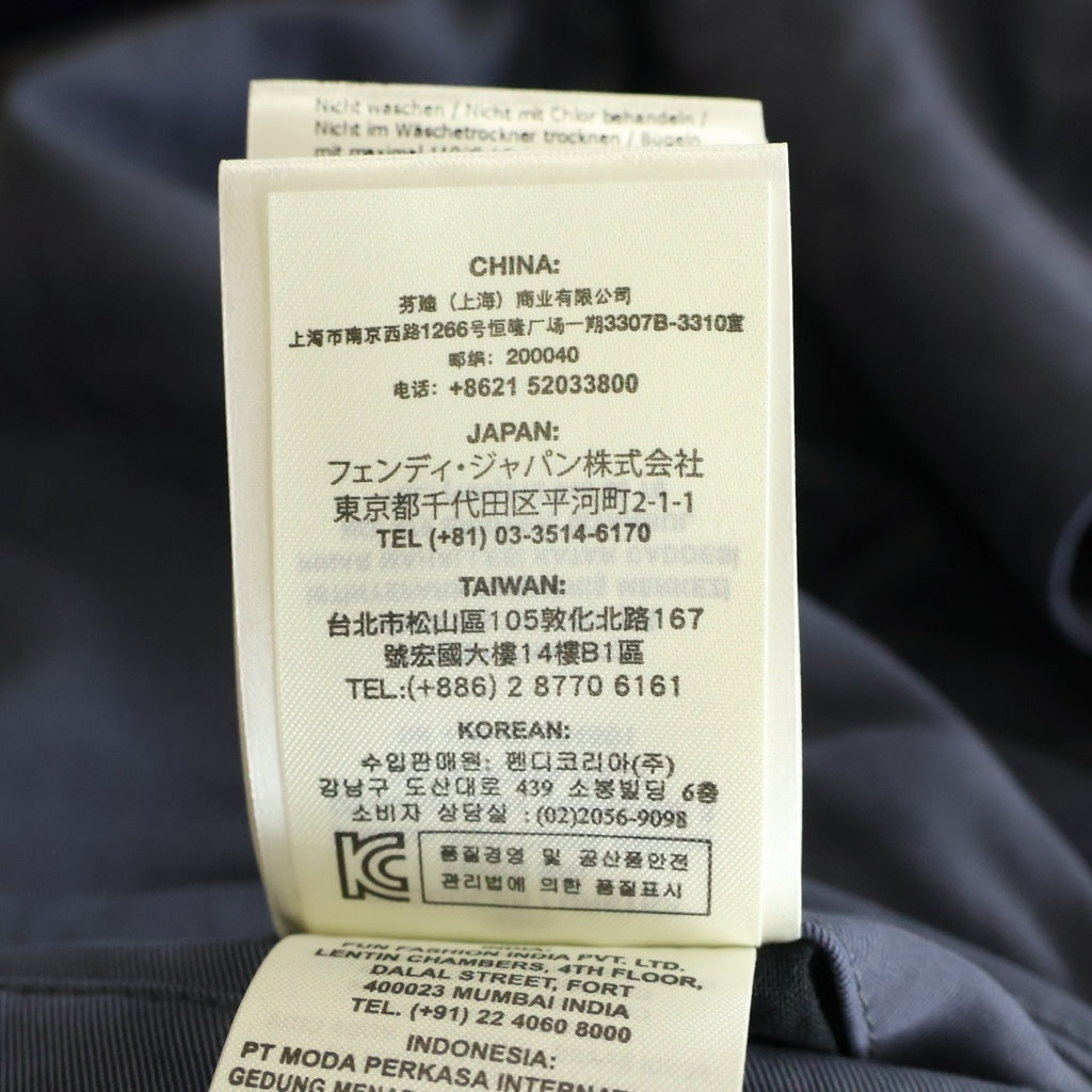 FENDI(フェンディ) MULTI PATCH BLOUSON HOODED JACKET マルチパッチ付き フード付きジャケット コート ネイビー FW0852