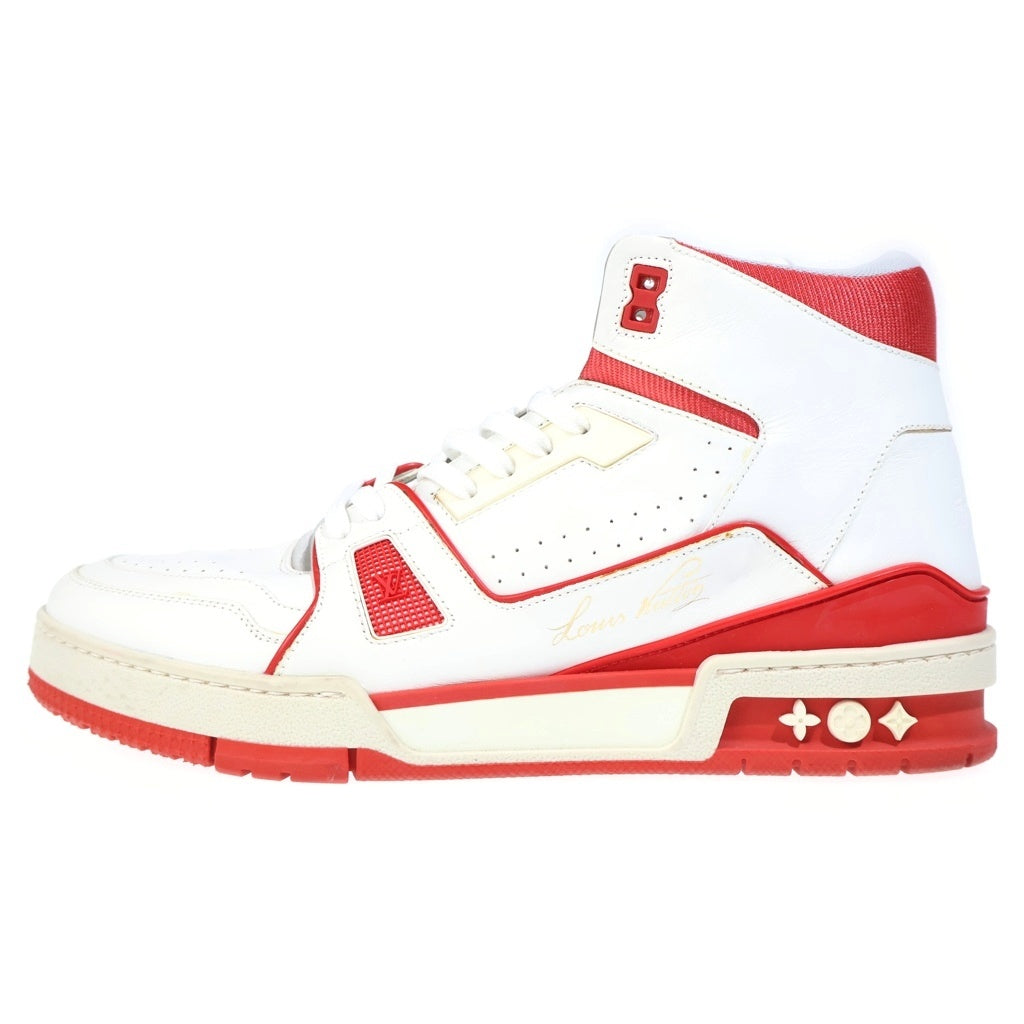 LOUIS VUITTON(ルイヴィトン) 19SS LV Trainer Line LVトレーナーライン レースアップハイカットレザースニーカー レッド/ホワイト