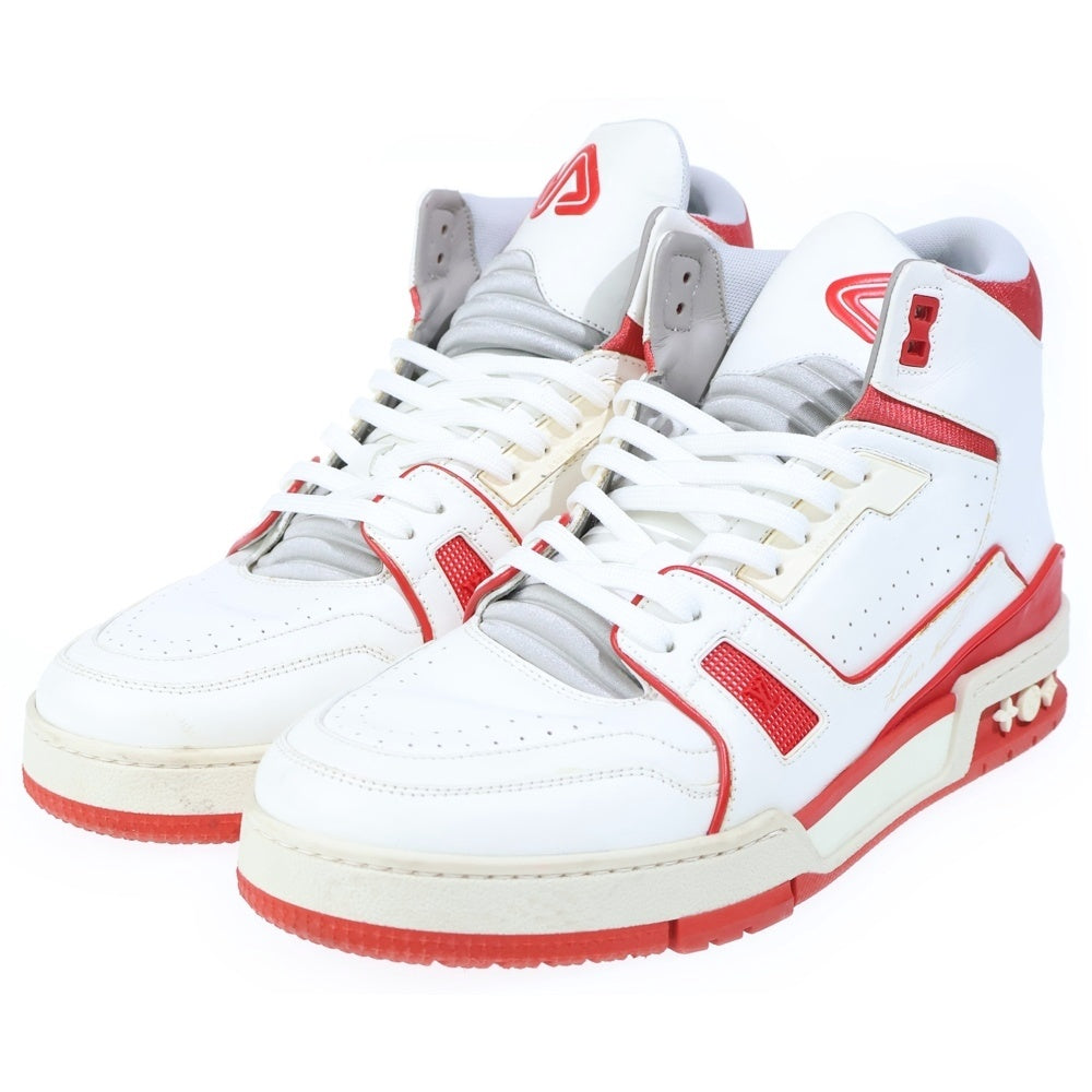LOUIS VUITTON(ルイヴィトン) 19SS LV Trainer Line LVトレーナーライン レースアップハイカットレザースニーカー レッド/ホワイト
