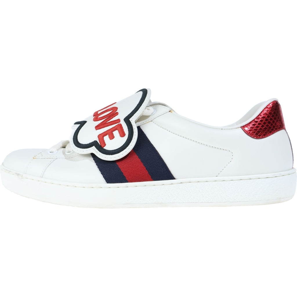 GUCCI(グッチ) BLIND FOR LOVE レザーローカットスニーカー ホワイト/レッド 470012