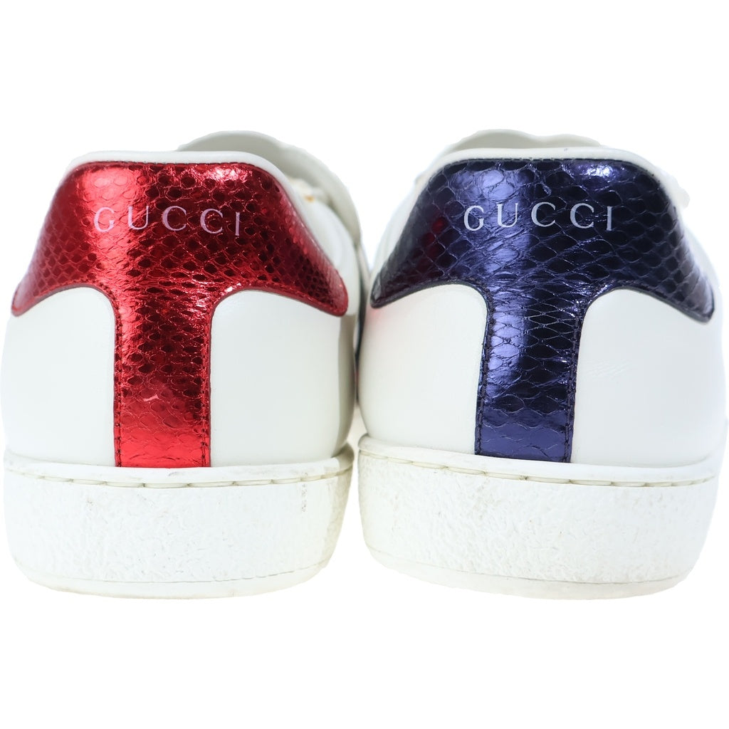GUCCI(グッチ) BLIND FOR LOVE レザーローカットスニーカー ホワイト/レッド 470012