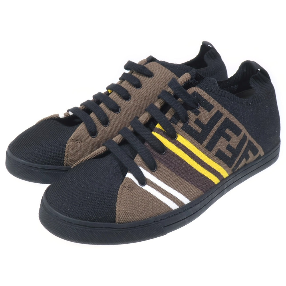 FENDI(フェンディ) ニットスニーカー ローカットシューズ ブラック/イエロー/ブラウン