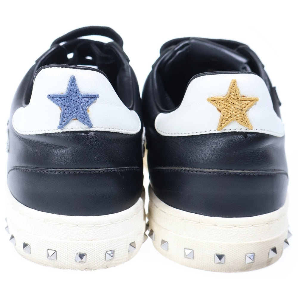 VALENTINO(ヴァレンティノ) Flycrew Rockstud Embroidered Leather Sneaker ロックスタッズ刺繍レザースニーカー シューズ ブラック/ホワイト TNA08Y0