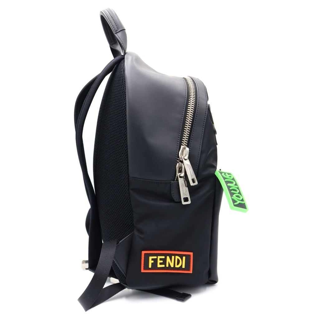 FENDI(フェンディ) ×SOL フロントロゴ バックパック リュック ブラック レディース